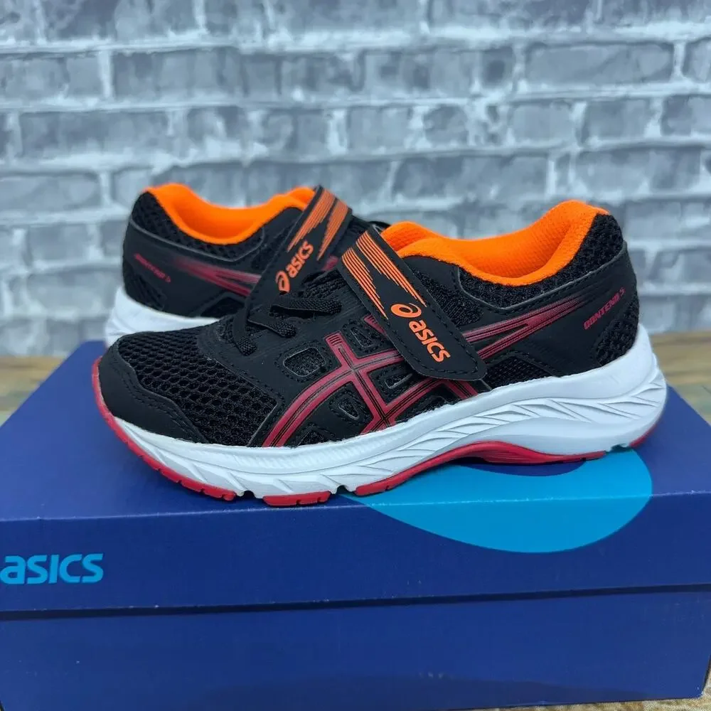 Asics Contend 5 PS Black Speed Red Athletic Shoes Kids Size 11 New